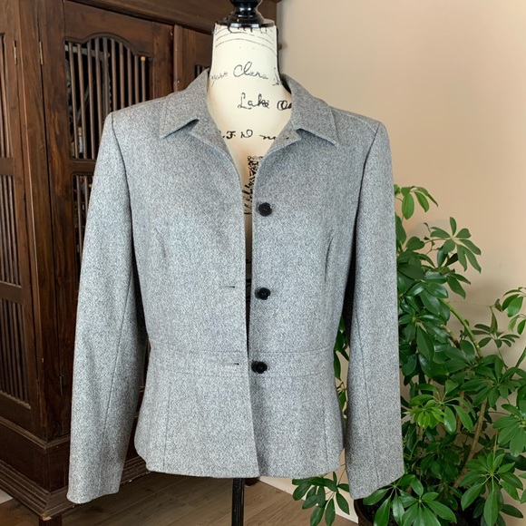 Ann Taylor Wool Blend Charcoal Gray Blazer - Picture 2 of 5